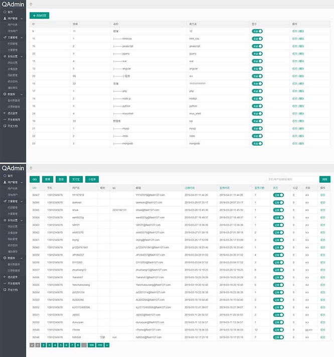 QAdmin轻量级简洁风格layui后台模板  程序源码下载