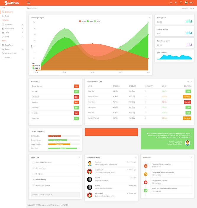 Bootstrap响应式管理系统网站后台模板   程序源码下载