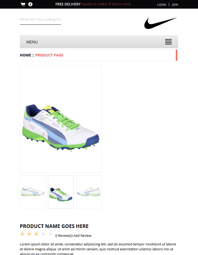 耐克鞋子定制商城网站模板下载  英文网页