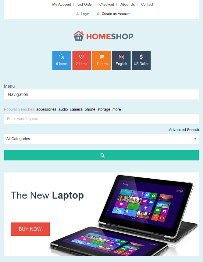 win8扁平化风格的电脑购物商城网站模板下载