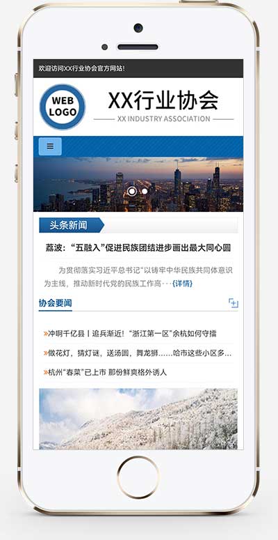 (自适应手机端)行业协会工会类网站pbootcms模板 政府机构机关单位网站源码下载(图1)