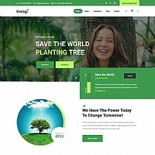 绿色环境保护公益网站HTML5模板