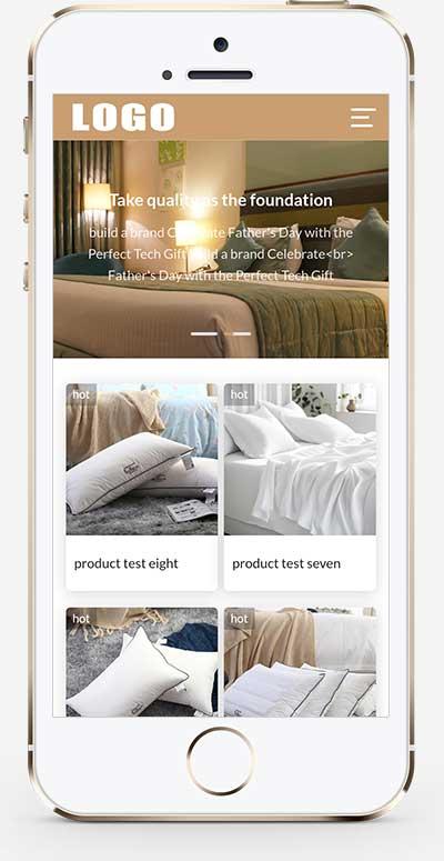 (自适应手机)酒店床上用品英文模版  床垫网站外贸源码下载