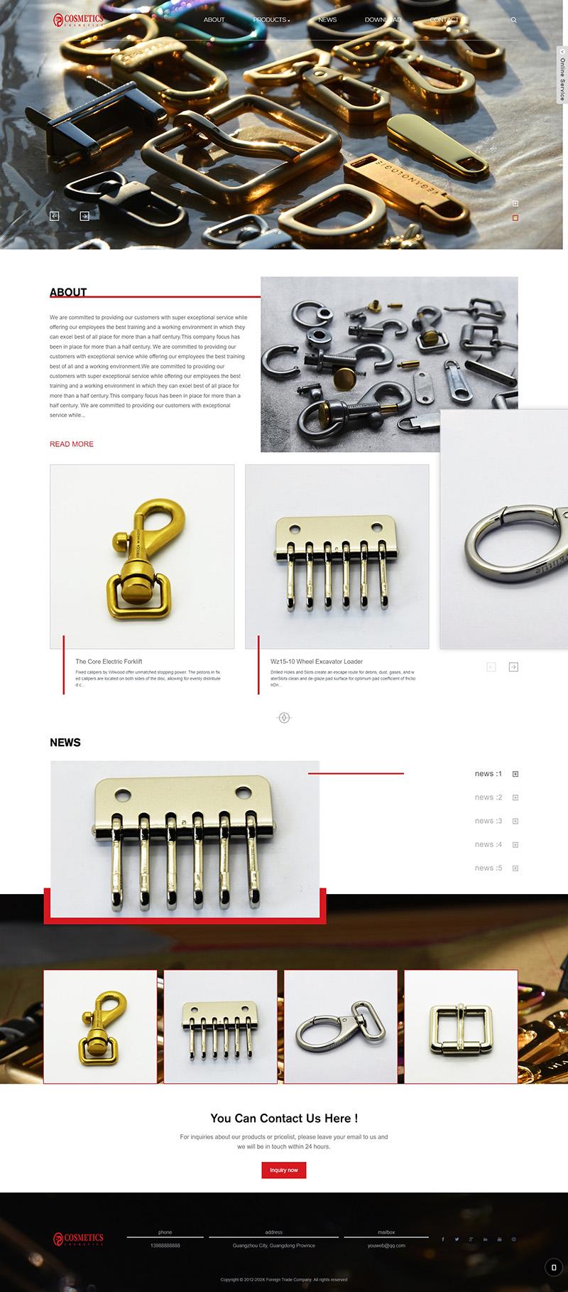 响应式营销型金属铁钩制品网站模版  外贸企业网站英文模板下载