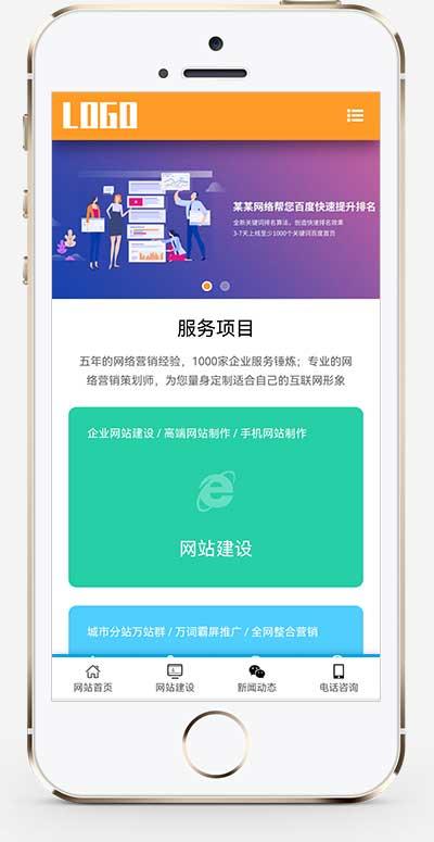 (自适应手机端)SEO优化排名服务公司网站模板  建站公司网络服务公司网站源码