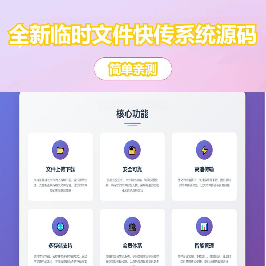 全新临时文件快传系统源码 快传网盘系统 全开源附教程