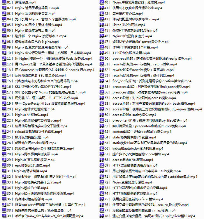 Nginx开发从入门到精通视频教程全套视频