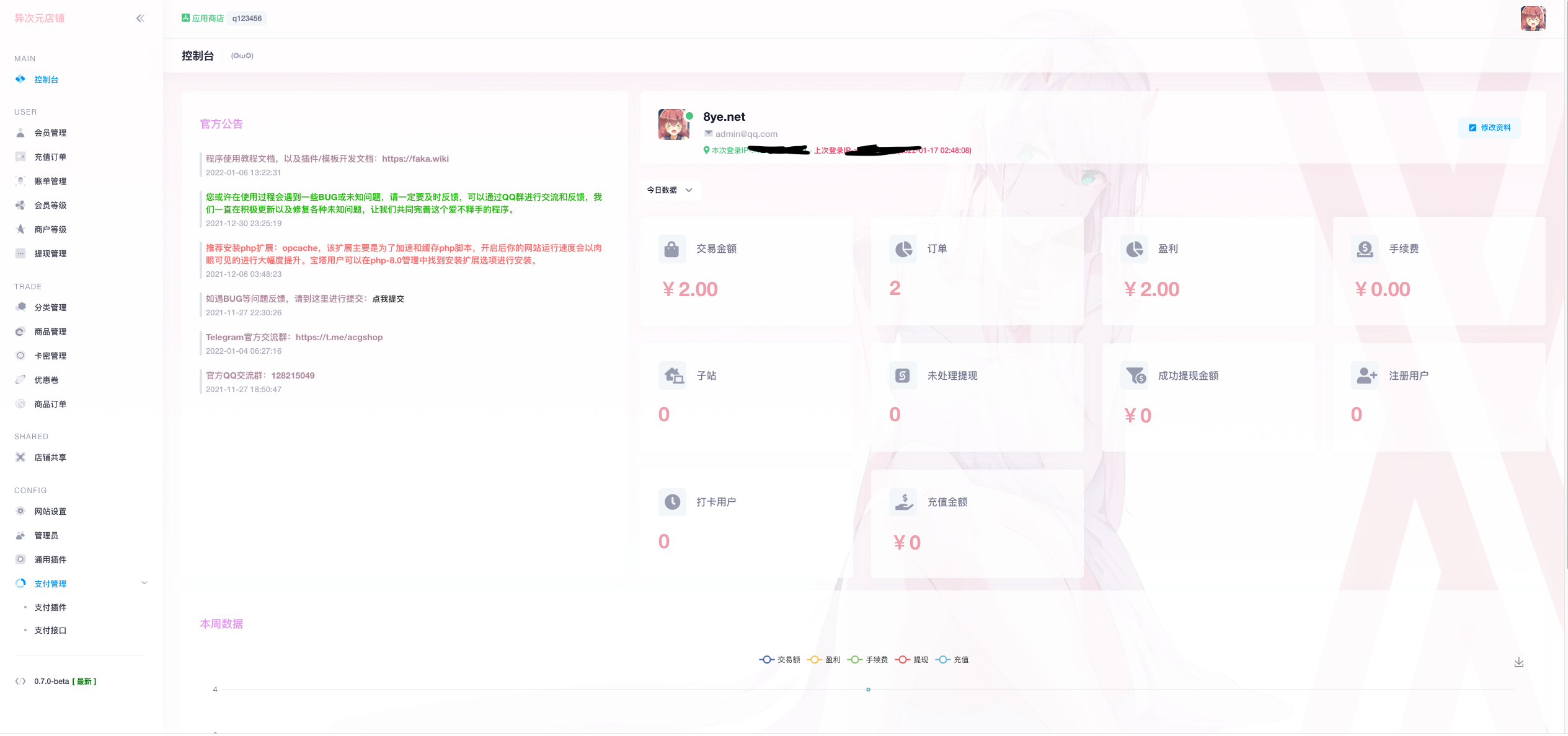 【商业运营版】异次元发卡源码/荔枝发卡V3.0二次元风格发卡网全开源源码/对接免签约支付接口/带视频搭建教程