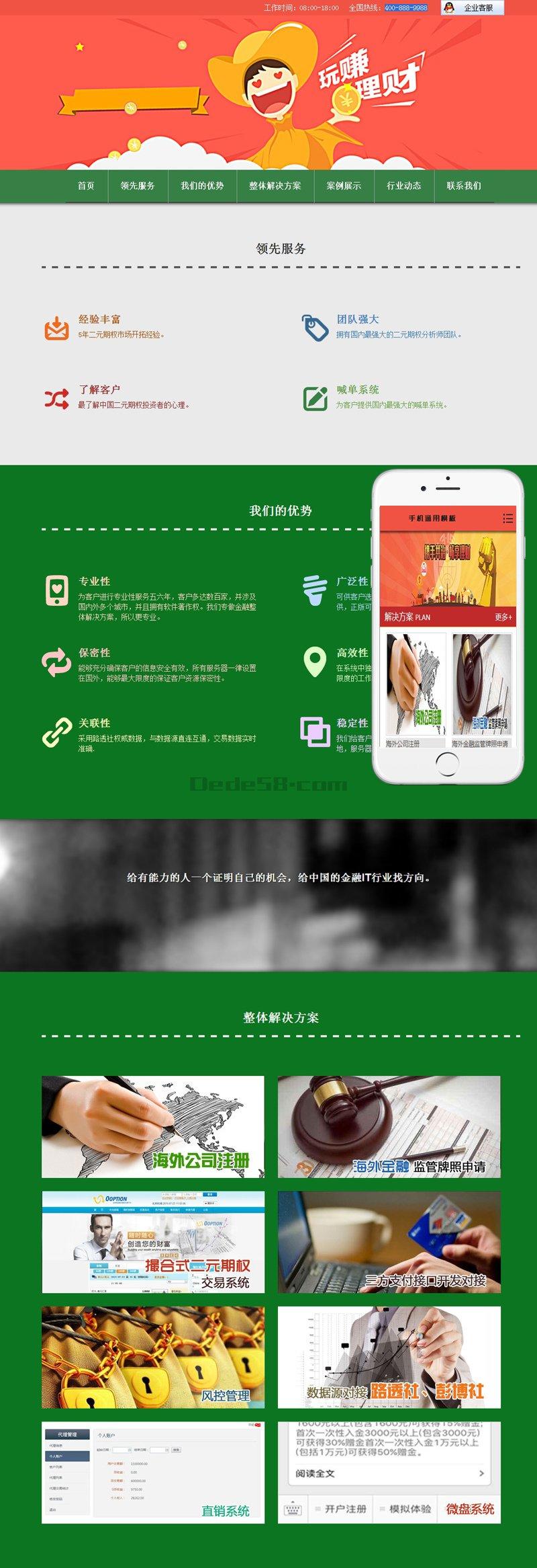 期权分析喊单投资类网站织梦模板