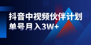 【中视频课程】单号月入30000的中视频项目（价值6980）